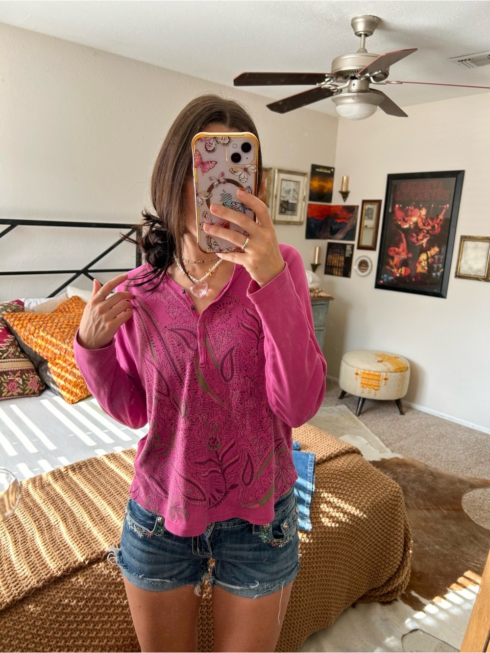 Vintage Columbia Paisley Floral Tee Whimsigoth Boho Fairy Gorpcore Y2K Size L